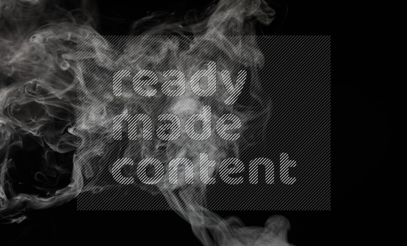 irregular white smoke on black background.