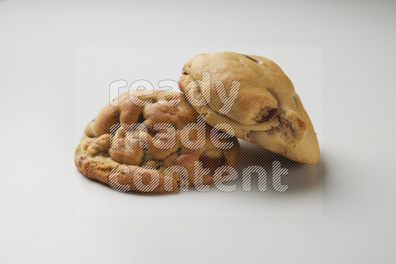 chocolate chip cookies on a white background