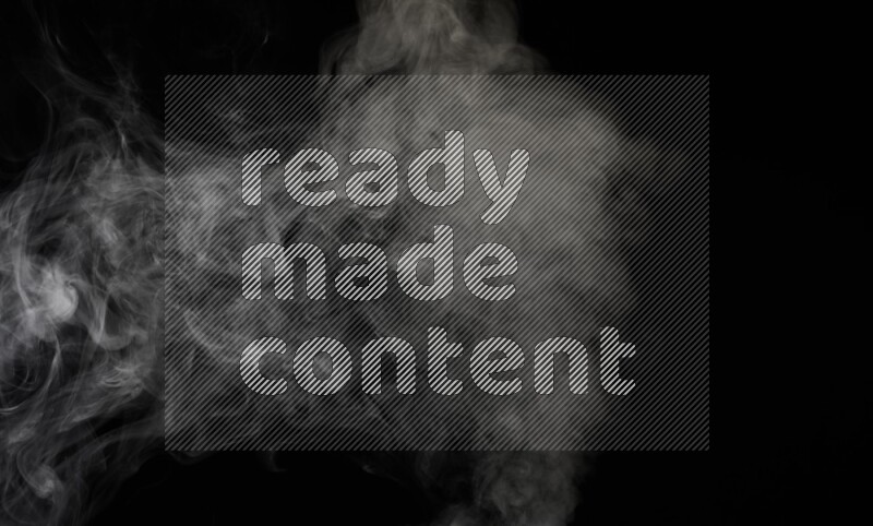 irregular white smoke on black background.