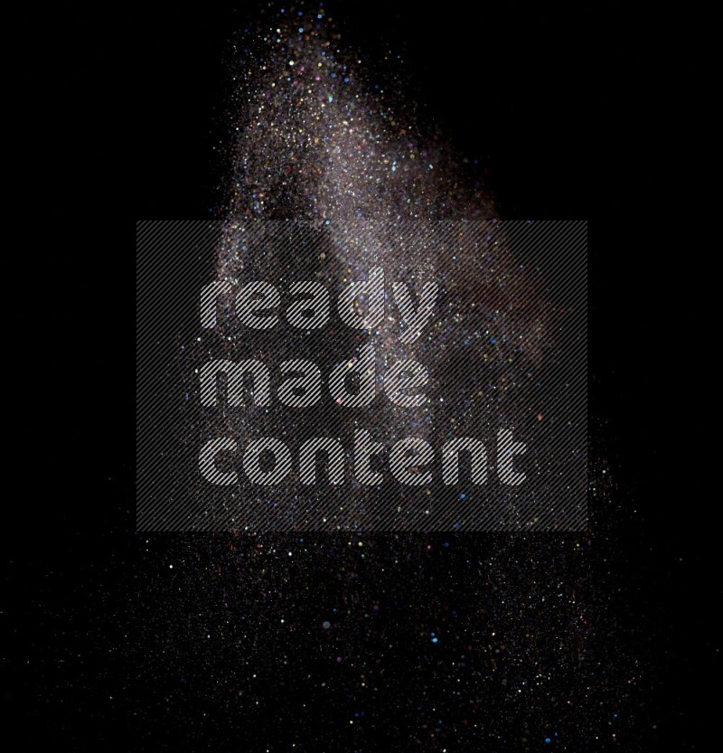 Multicolored glitter powder isolated on black background