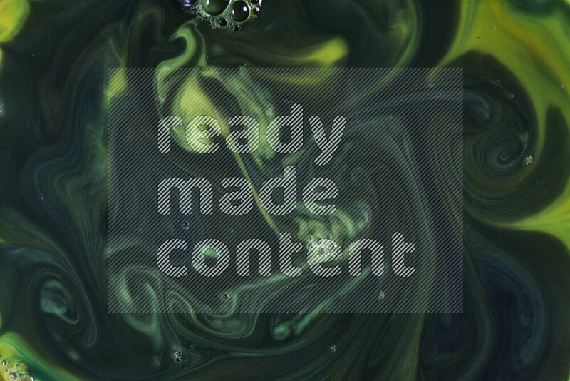 A close-up of abstract swirling patterns in green gradients