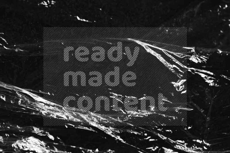 Plastic wrap texture on black background