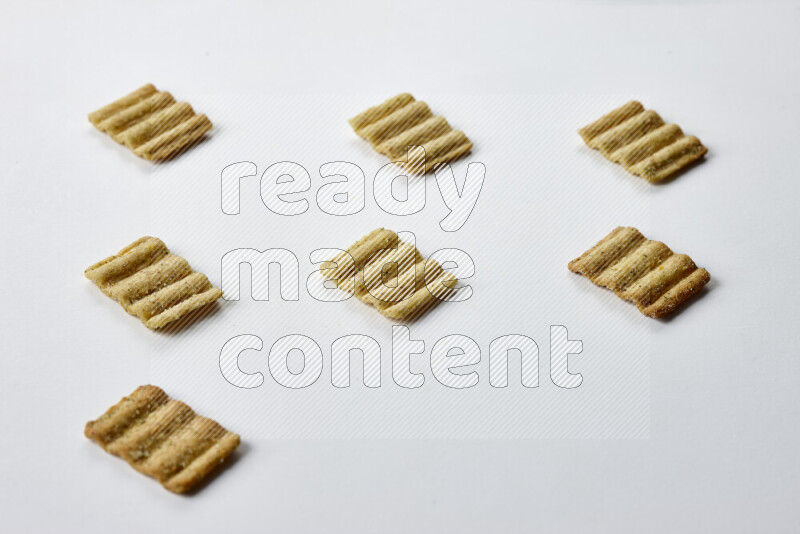 Crackers snacks on white background
