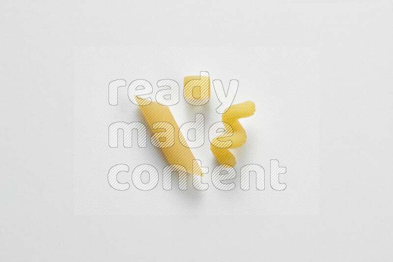 Different pasta types on white background