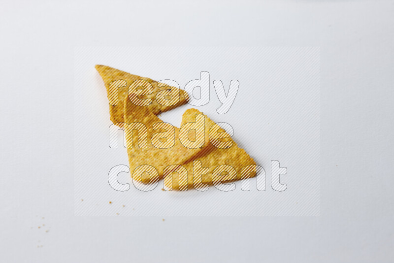 Nachos snacks on white background