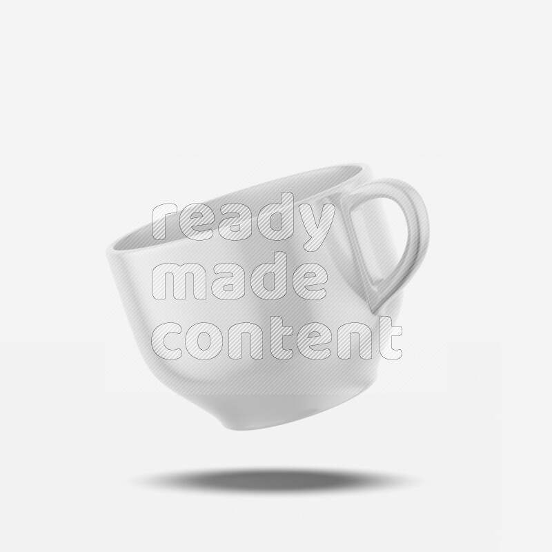 Ceramic glossy mug mockup isolated on white background 3d rendering
