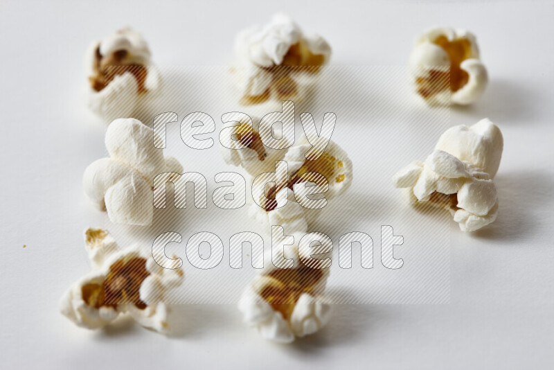 Popcorn snacks on white background
