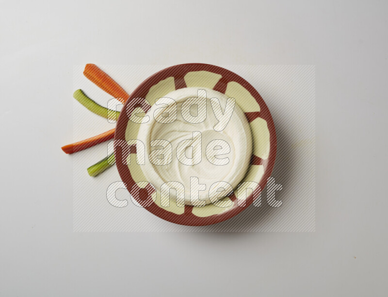 Plain Lebnah in a traditional plate on a white background