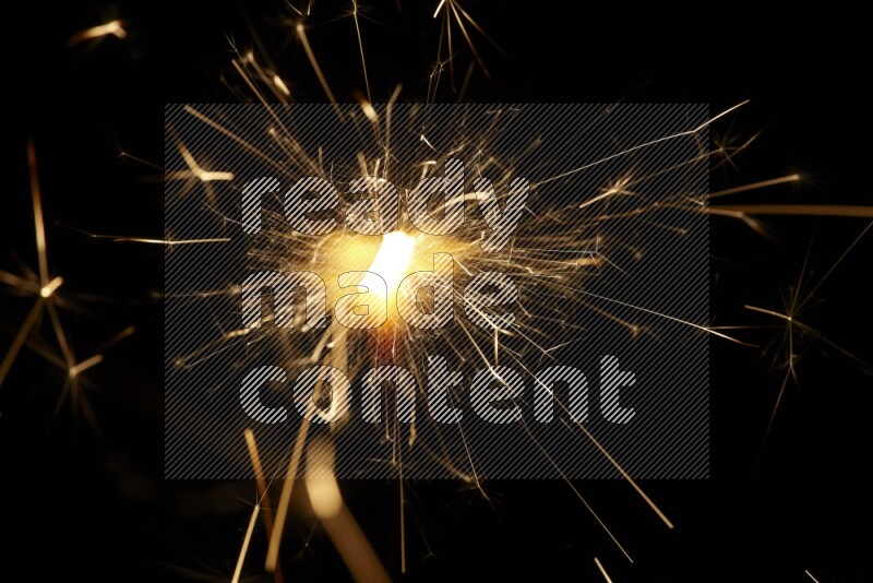 Sparkler candle isolated on black background