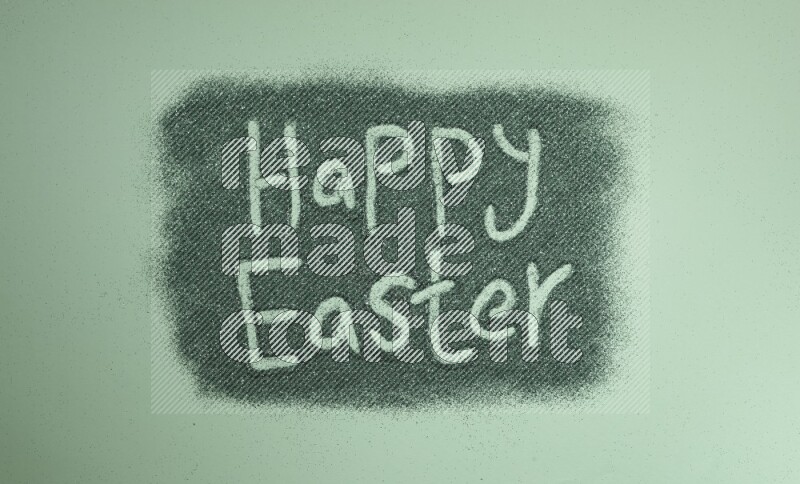 A sentence written with green glitter on green background