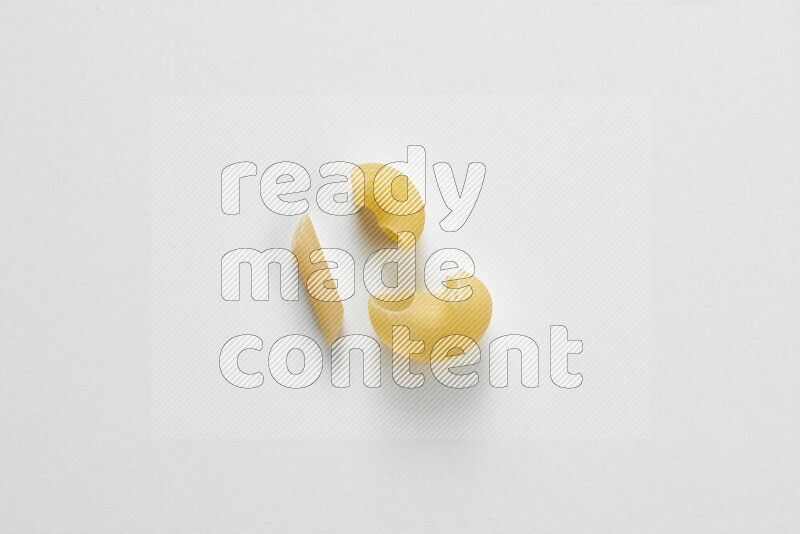 Different pasta types on white background