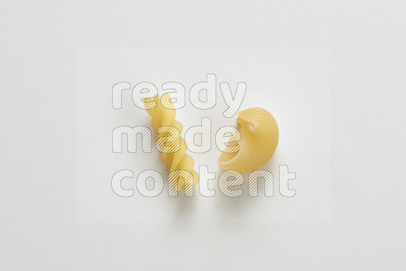 Different pasta types on white background