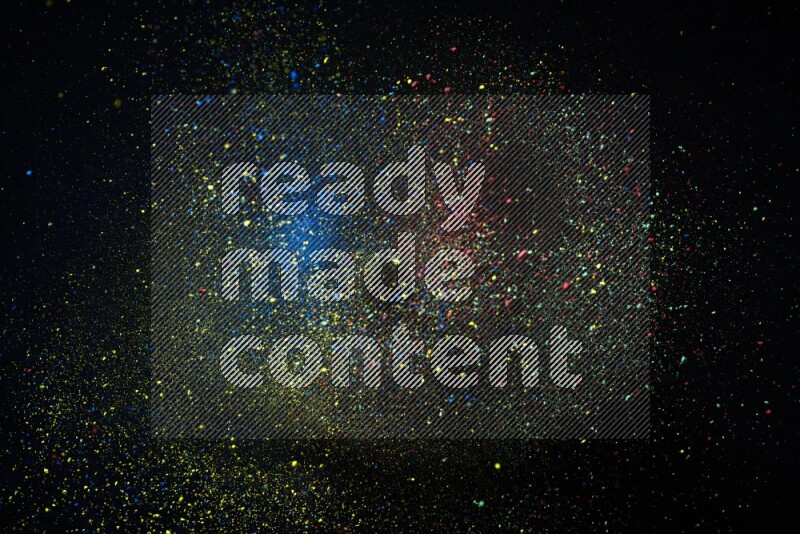Colorful powder explosion on black background