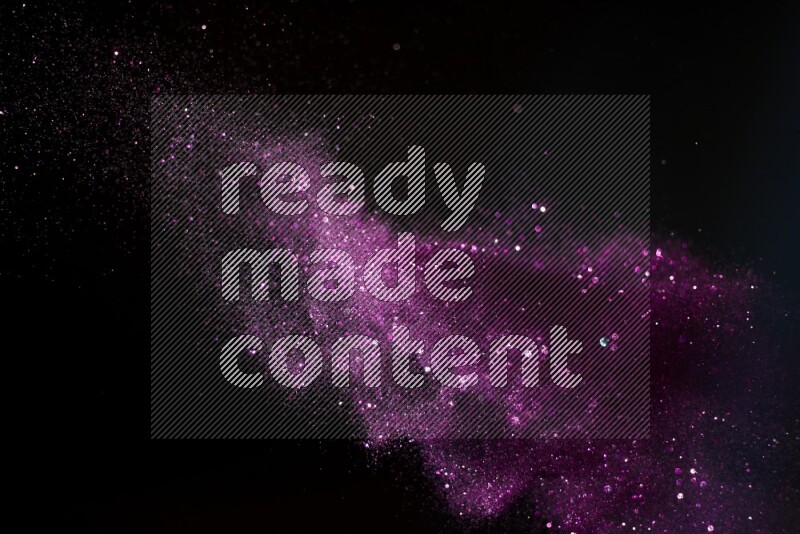 Pink glitter powder isolated on black background