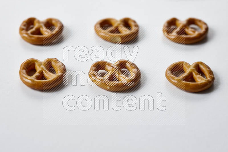 Pretzels snacks on white background