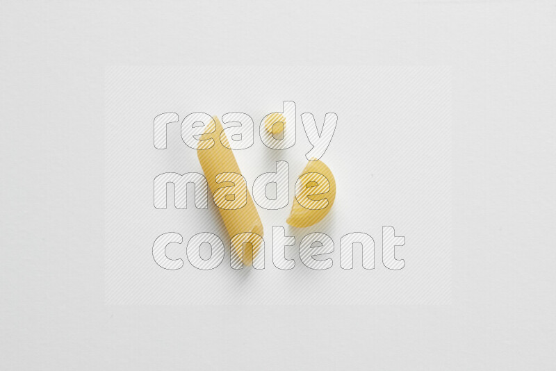 Different pasta types on white background