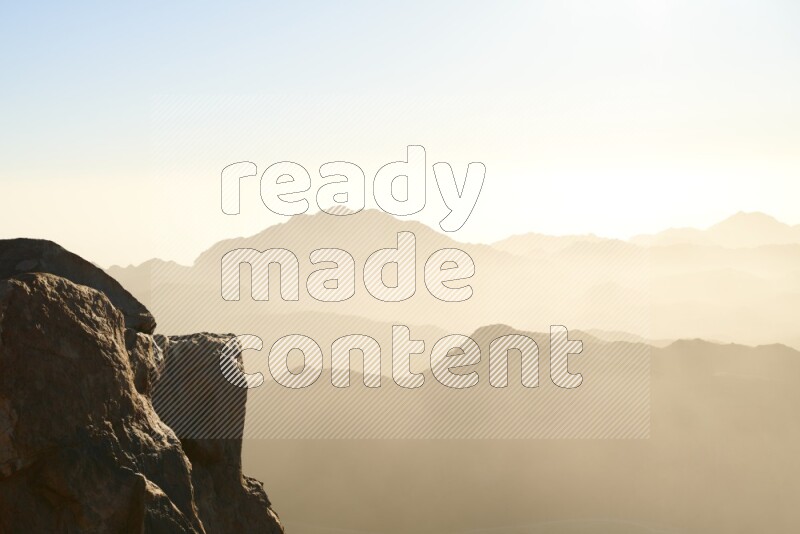 Sunrise view on mountain summit