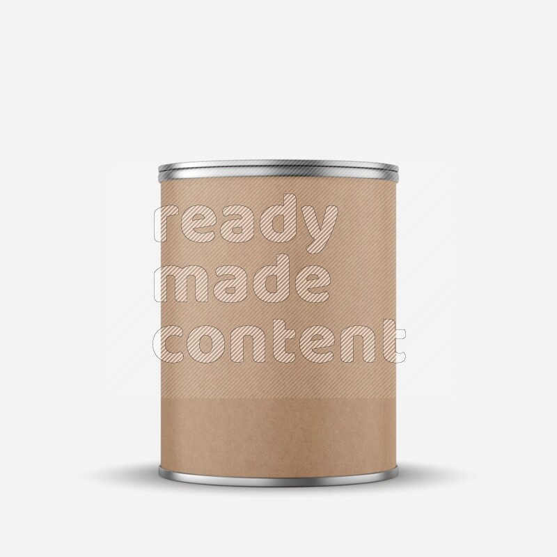 Small kraft paper tube mockup with metal lid isolated on white background 3d rendering