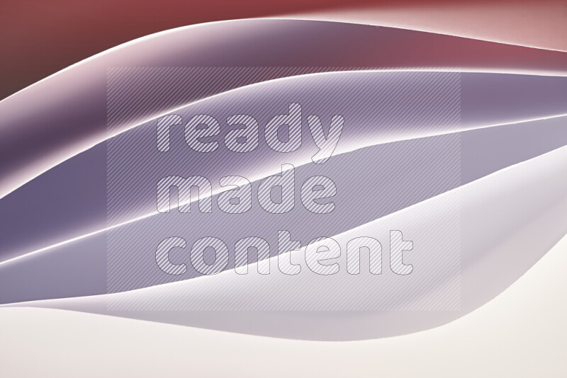 This image showcases an abstract paper art composition with paper curves in white and different warm gradients created by colored light