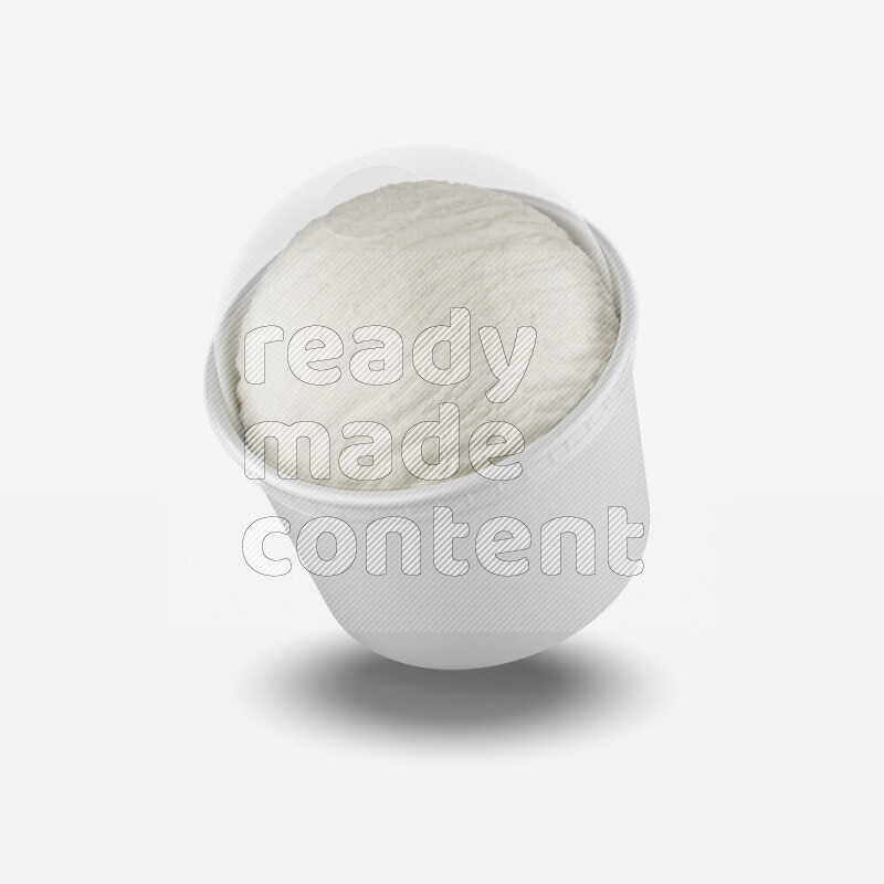 Ice cream in a white rough paper cup mockup isolated on white background 3d rendering
