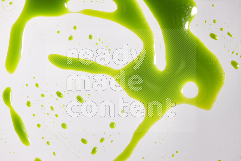 Close-ups of abstract green paint texture in different shapes