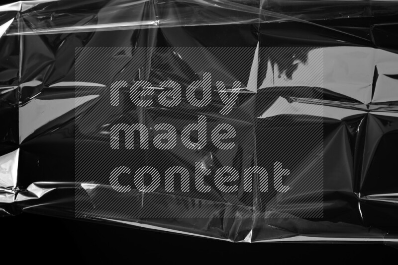 Plastic wrap texture on black background