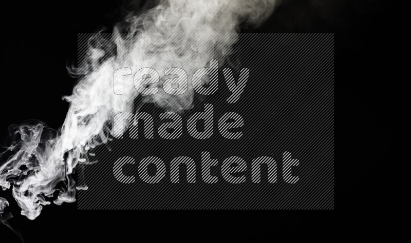 irregular white smoke on black background.