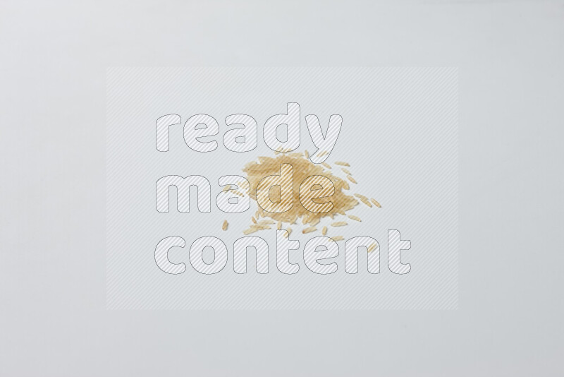 Basmati golden rice on white background