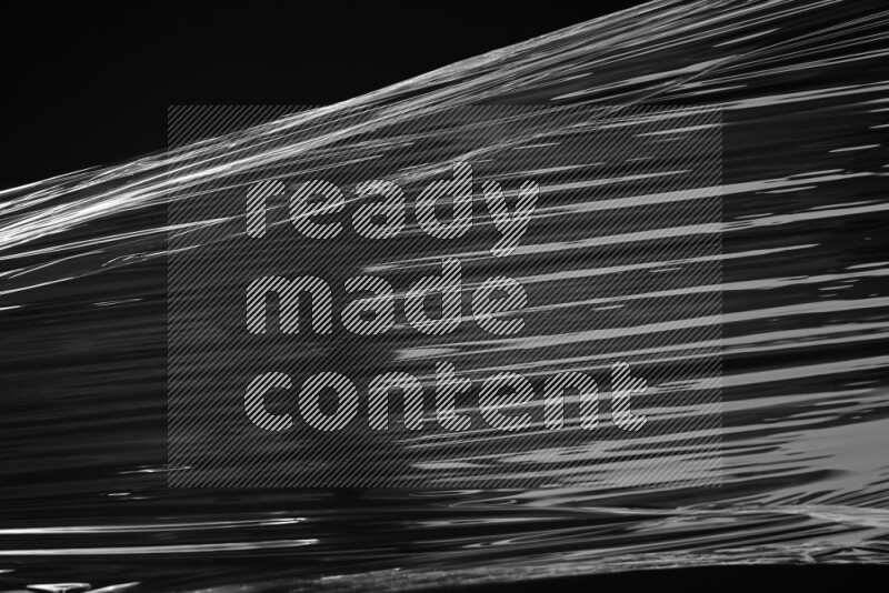 Plastic wrap texture on black background