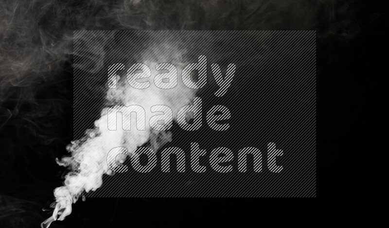 irregular white smoke on black background.