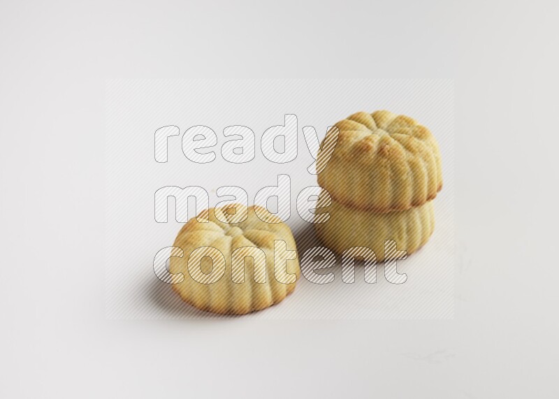 Three Pieces of Maamoul direct on white background