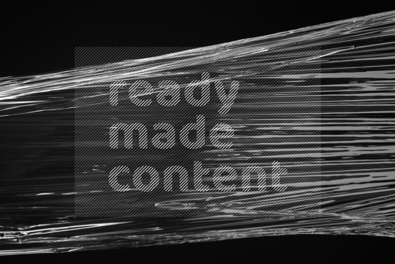 Plastic wrap texture on black background