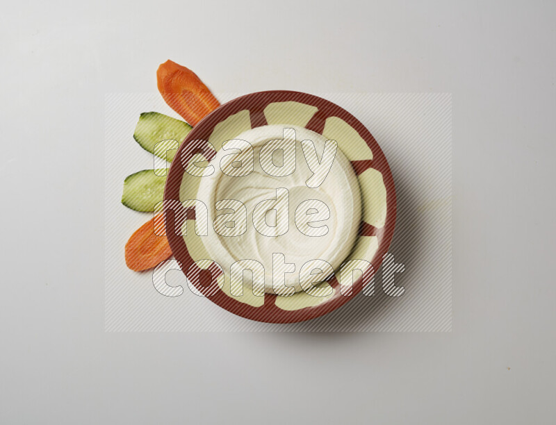 Plain Lebnah in a traditional plate on a white background