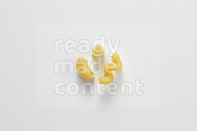 Different pasta types on white background