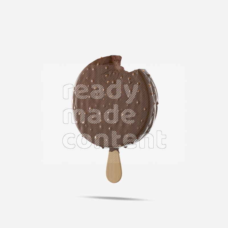 Chocolate ice cream stick mockup isolated on white background 3d rendering