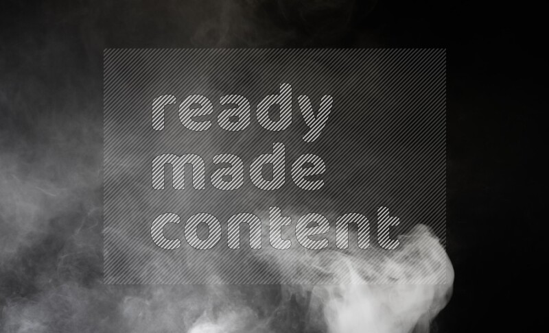 irregular white smoke on black background.