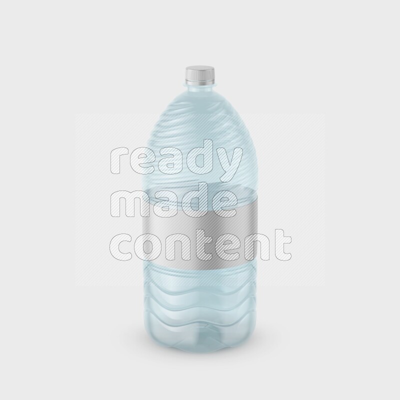 Big plastic water bottle mockup with a label isolated on white background 3d rendering