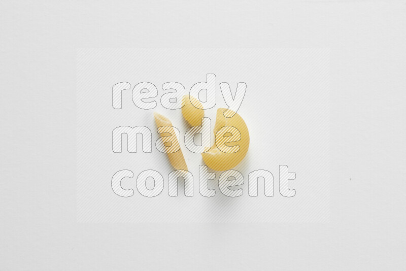 Different pasta types on white background