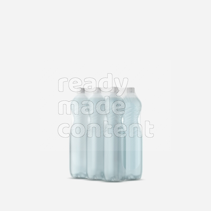 Plastic water bottles mockup wrapped isolated on white background 3d rendering