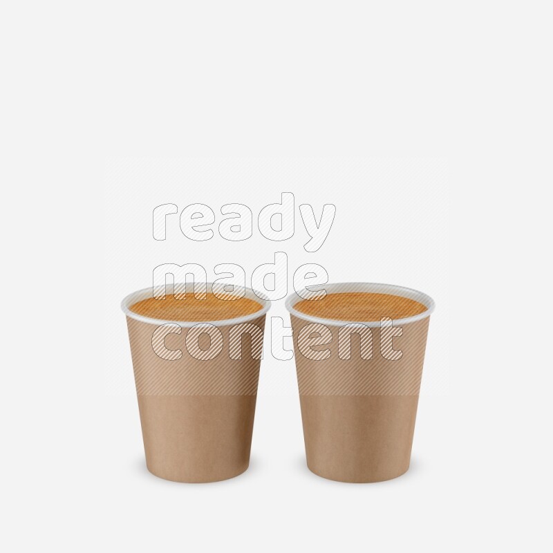 Set of matte paper cups mockup isolated on white background 3d rendering