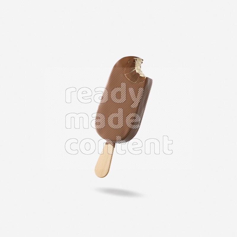 Chocolate ice cream stick mockup isolated on white background 3d rendering
