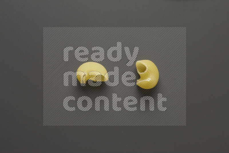 Pipe pasta on grey background