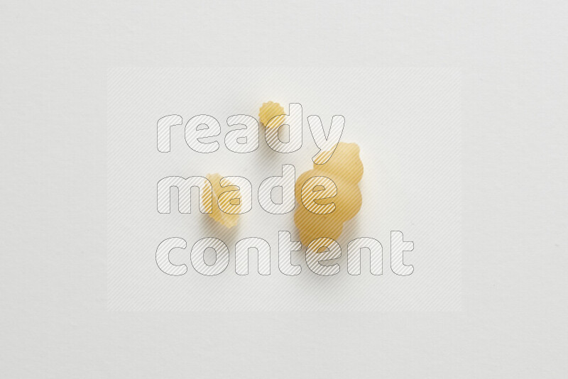 Different pasta types on white background