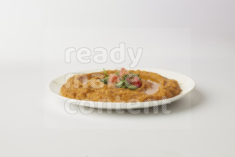 Gulaba fava bean in a white plate direct on a white background