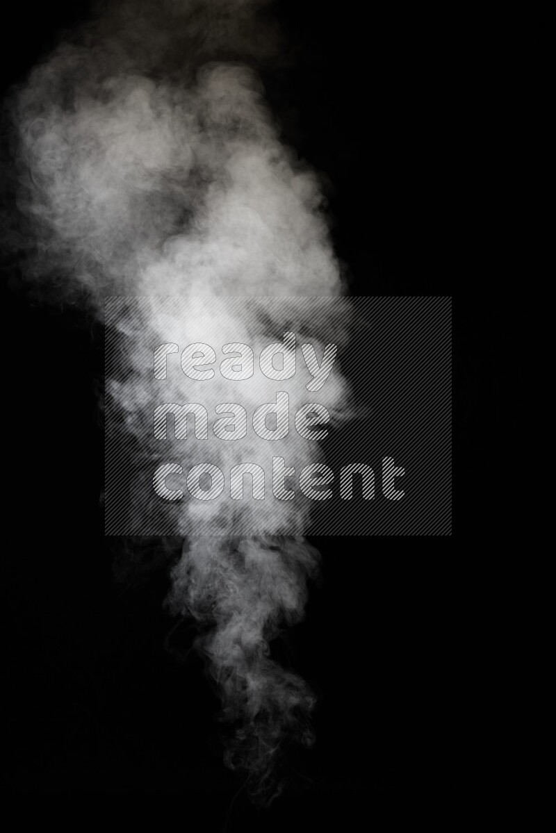 irregular white smoke on black background.