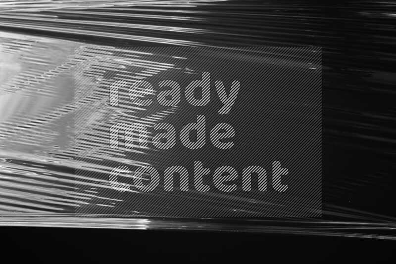 Plastic wrap texture on black background