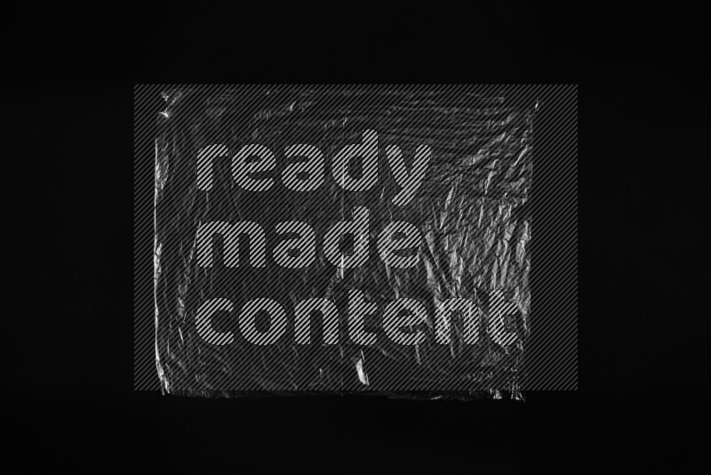 Transparent plastic textures on black background