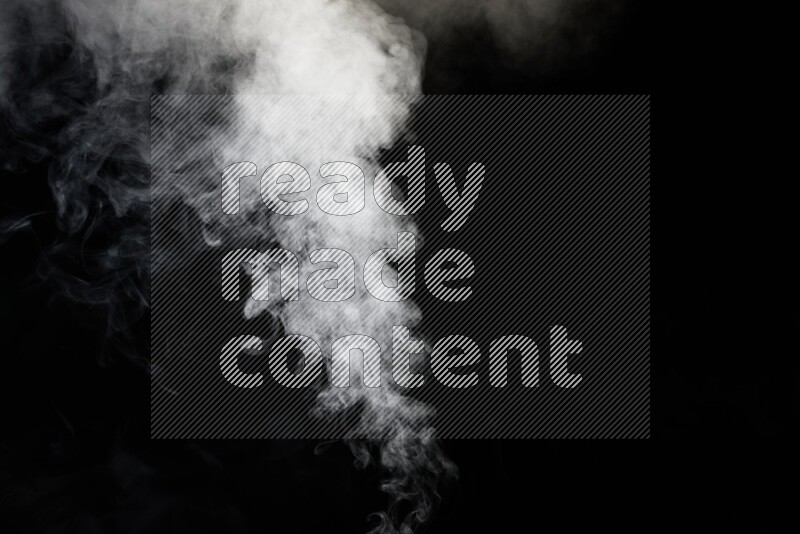 irregular white smoke on black background.