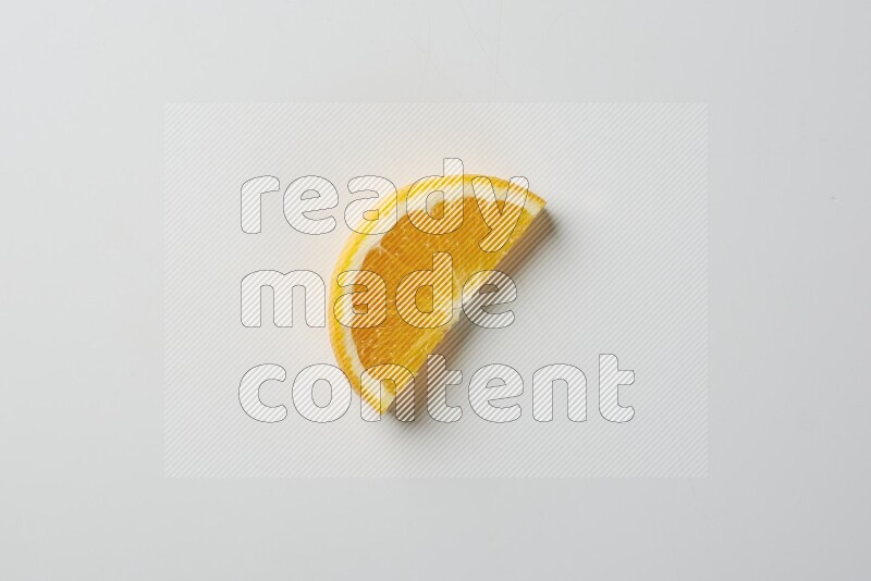 An orange half slice on white background