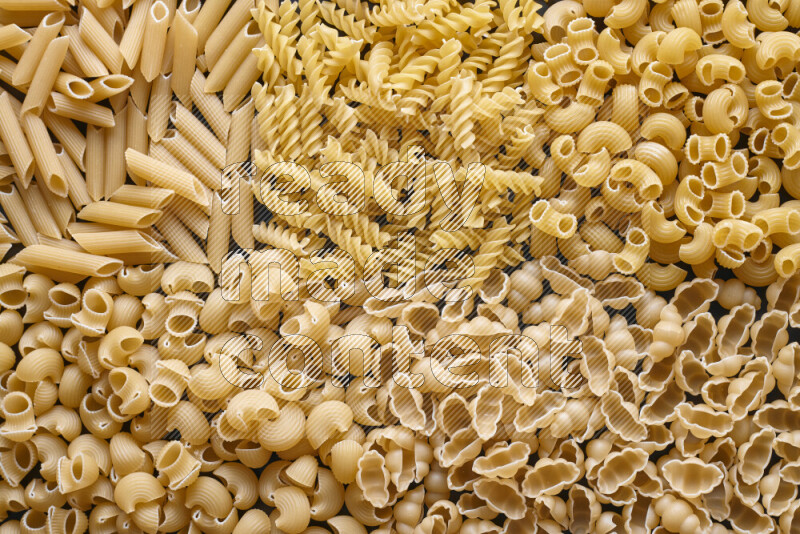 5 types of pasta filling the frame
